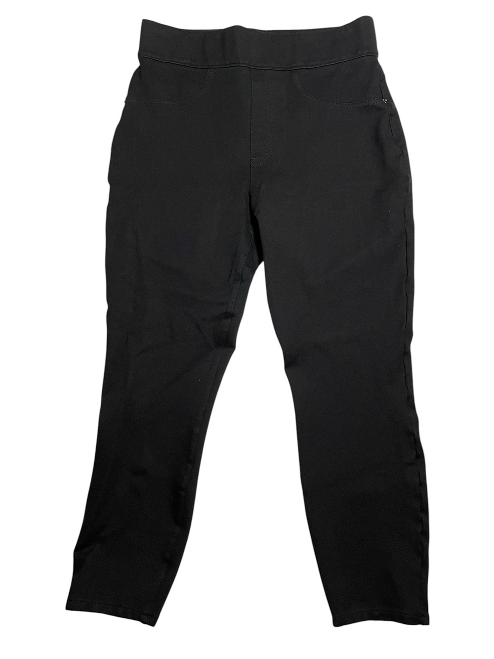 Spanx Petite black ankle pants featuring a high-rise pull-on waistband. Size S
